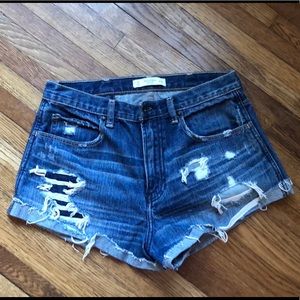 Abercrombie & Fitch High Rise Distressed Shorts
